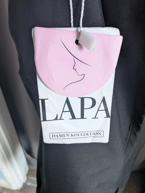Lapa Black Pleated Midi Skirt Medium UK 10 Gothic Dark Academia A Line