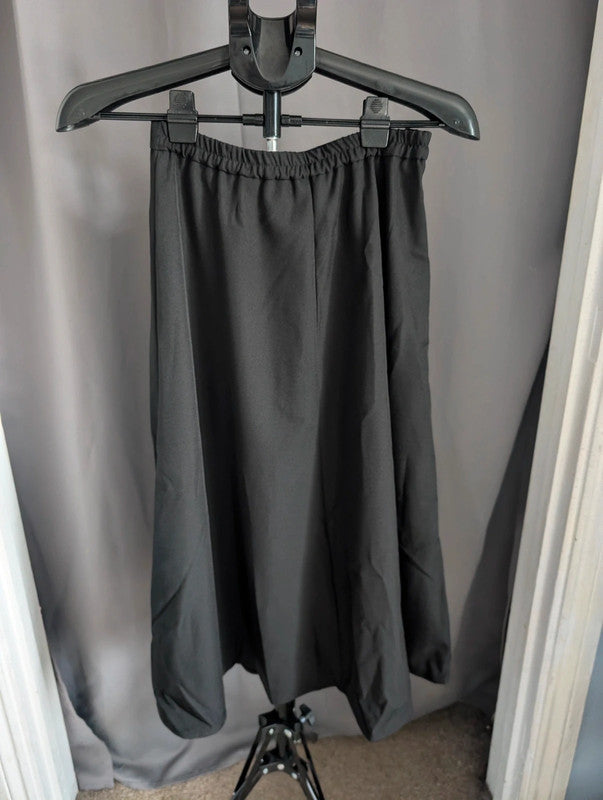 Lapa Black Pleated Midi Skirt Medium UK 10 Gothic Dark Academia A Line