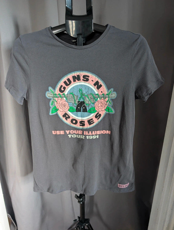 Guns N Roses T Shirt 12 Grey Use Your Illusion Tour 1991 Band Graphic Tee