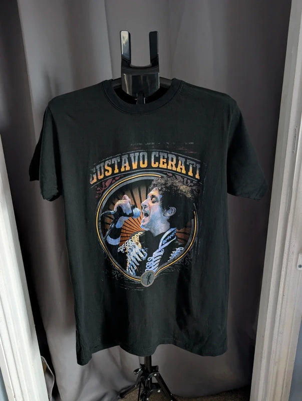 Gustavo Cerati T Shirt XL Black Leon Rock Band Graphic Tee Top
