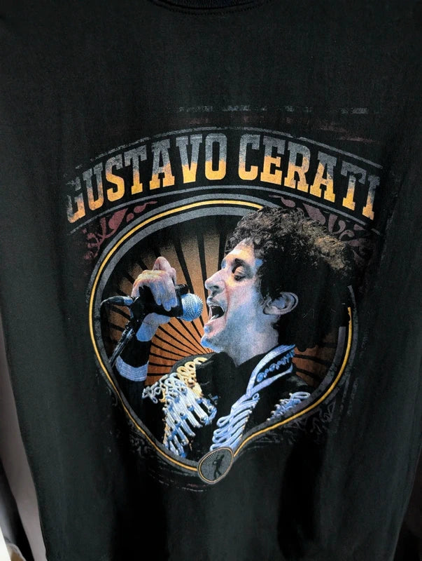 Gustavo Cerati T Shirt XL Black Leon Rock Band Graphic Tee Top