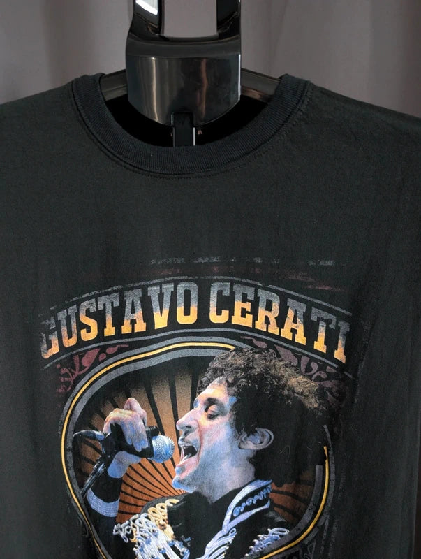 Gustavo Cerati T Shirt XL Black Leon Rock Band Graphic Tee Top