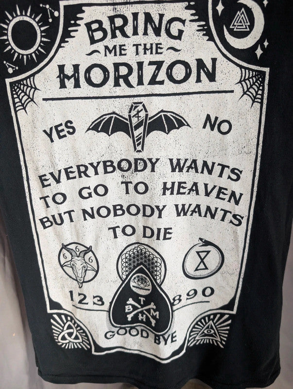 Gildan Bring Me The Horizon T Shirt Black Ouija Band Tee Medium M Emo Goth Top