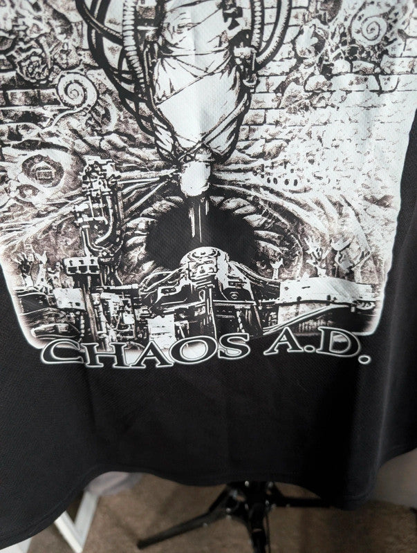 Sepultura Chaos A.D. Heavy Metal Band Jersey T-Shirt Black Large L Thrash