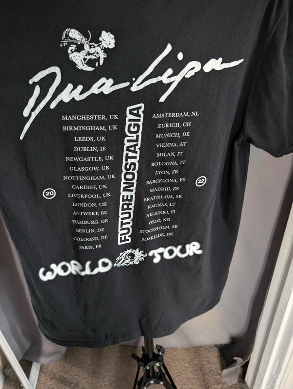 Dua Lipa Future Nostalgia World Tour T Shirt Black Large Graphic Merch Tee