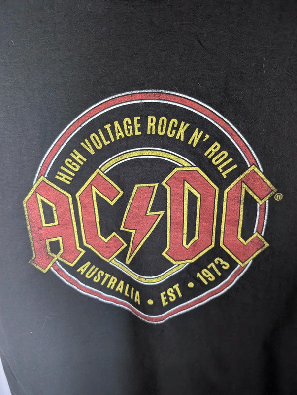 Official AC/DC High Voltage Rock Band Graphic T Shirt Black Large L 14 16