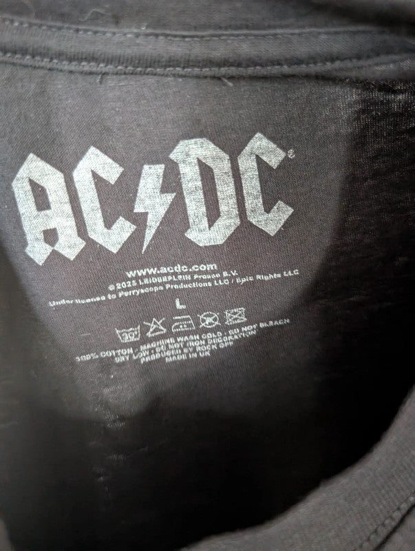 Official AC/DC High Voltage Rock Band Graphic T Shirt Black Large L 14 16