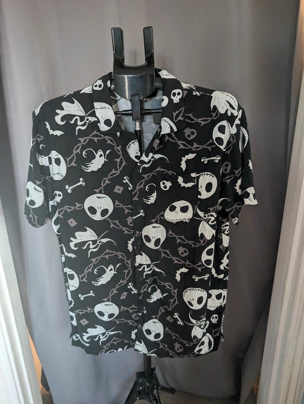 Disney The Nightmare Before Christmas Shirt Jack Skellington Black Medium M 12 14