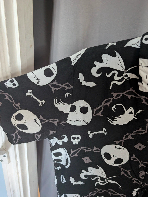Disney The Nightmare Before Christmas Shirt Jack Skellington Black Medium M 12 14