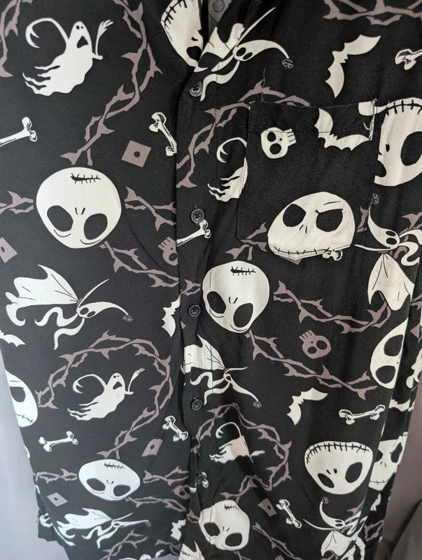 Disney The Nightmare Before Christmas Shirt Jack Skellington Black Medium M 12 14