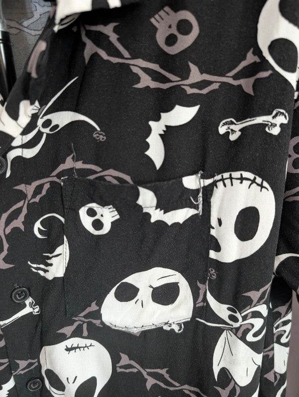Disney The Nightmare Before Christmas Shirt Jack Skellington Black Medium M 12 14