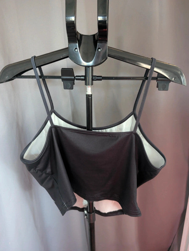 Gothic Grunge Crop Tops Bundle Black Mesh Tribal Butterfly Cross Cami Set UK 12 16