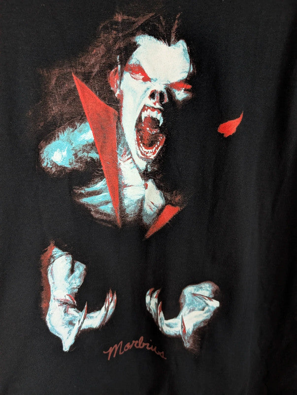 Marvel Morbius Vampire Graphic T Shirt Black 2XL Gildan Heavy Cotton