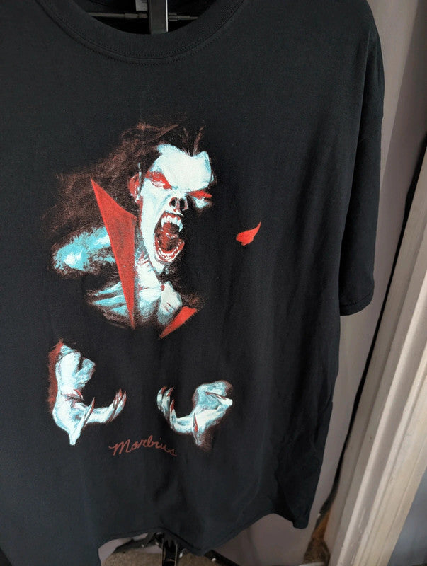 Marvel Morbius Vampire Graphic T Shirt Black 2XL Gildan Heavy Cotton