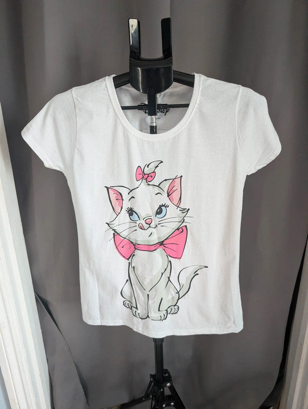 Disney Aristocats Marie Cat Graphic T Shirt White Medium Fruit Of The Loom