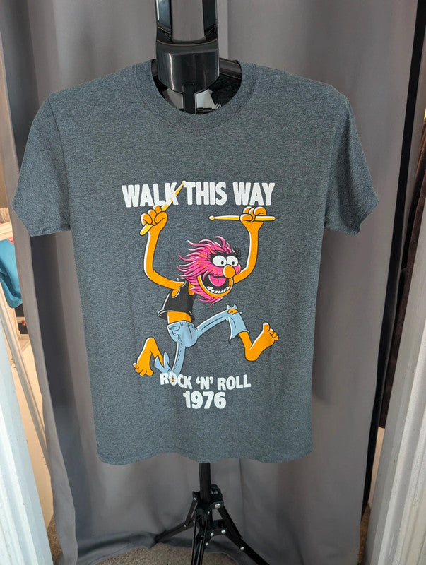 Disney The Muppets Animal Graphic T Shirt Grey Small Gildan Heavy Cotton
