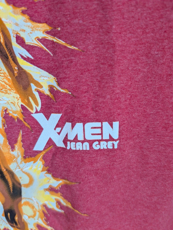 Marvel X-Men Jean Grey Graphic T Shirt Pink Red Large Fruit Of The Loom Large