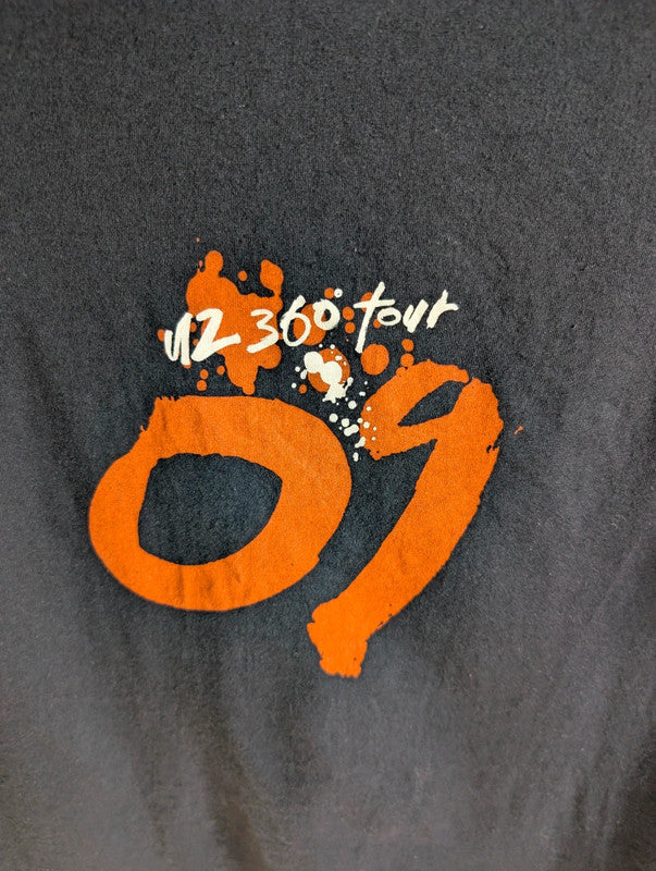 Official U2 Band T Shirt Vintage 2009 360 Tour Edun Live Black Graphic Print XXL