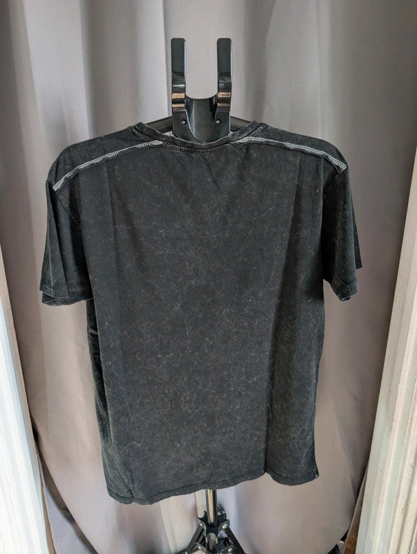 Official Billie Eilish T Shirt Black Acid Wash Neon Bloosh Graphic Top M Medium