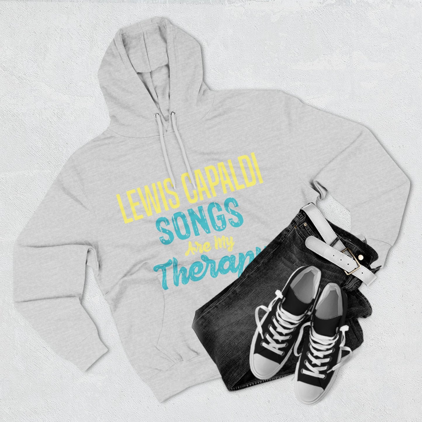 Lewis Capaldi Three-Panel Fleece Hoodie - Lewis Capaldi songs are my therapy