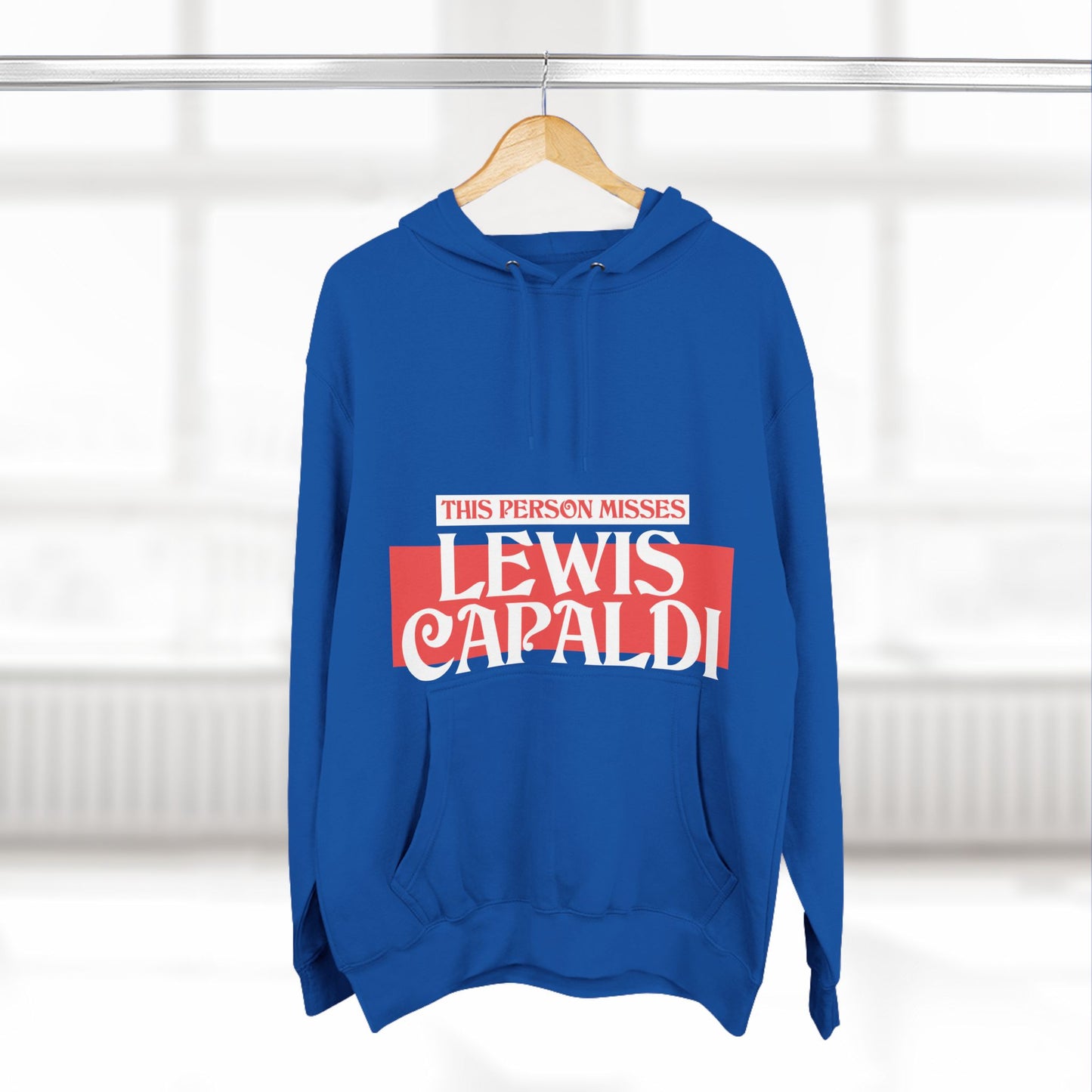 Lewis Capaldi Three-Panel Fleece Hoodie - This Person Misses Lewis Capaldi