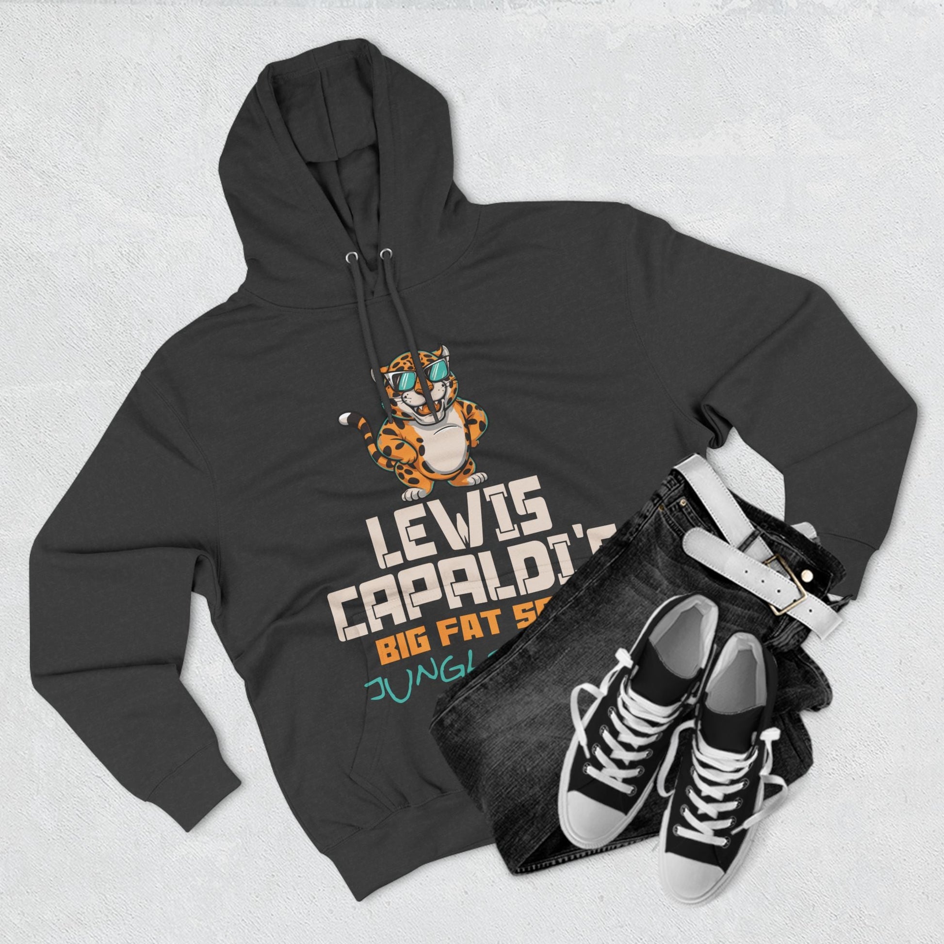 Lewis Capaldi Three-Panel Fleece Hoodie - Big Fat Sexy Jungle Cats - Hoodie