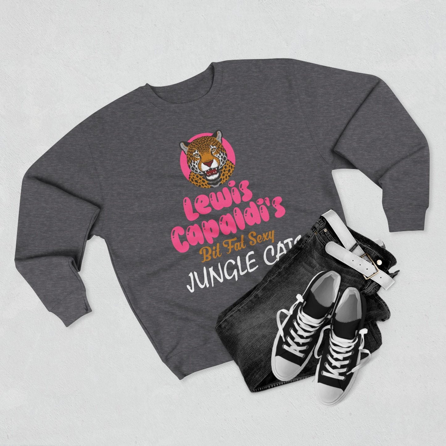 Lewis Capaldi Unisex Crewneck Sweatshirt - Big Fat Sexy Jungle Cats - Sweatshirt