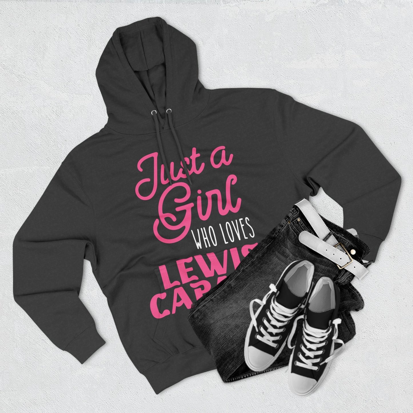 Lewis Capaldi Three-Panel Fleece Hoodie - Just a girl who loves Lewis Capaldi