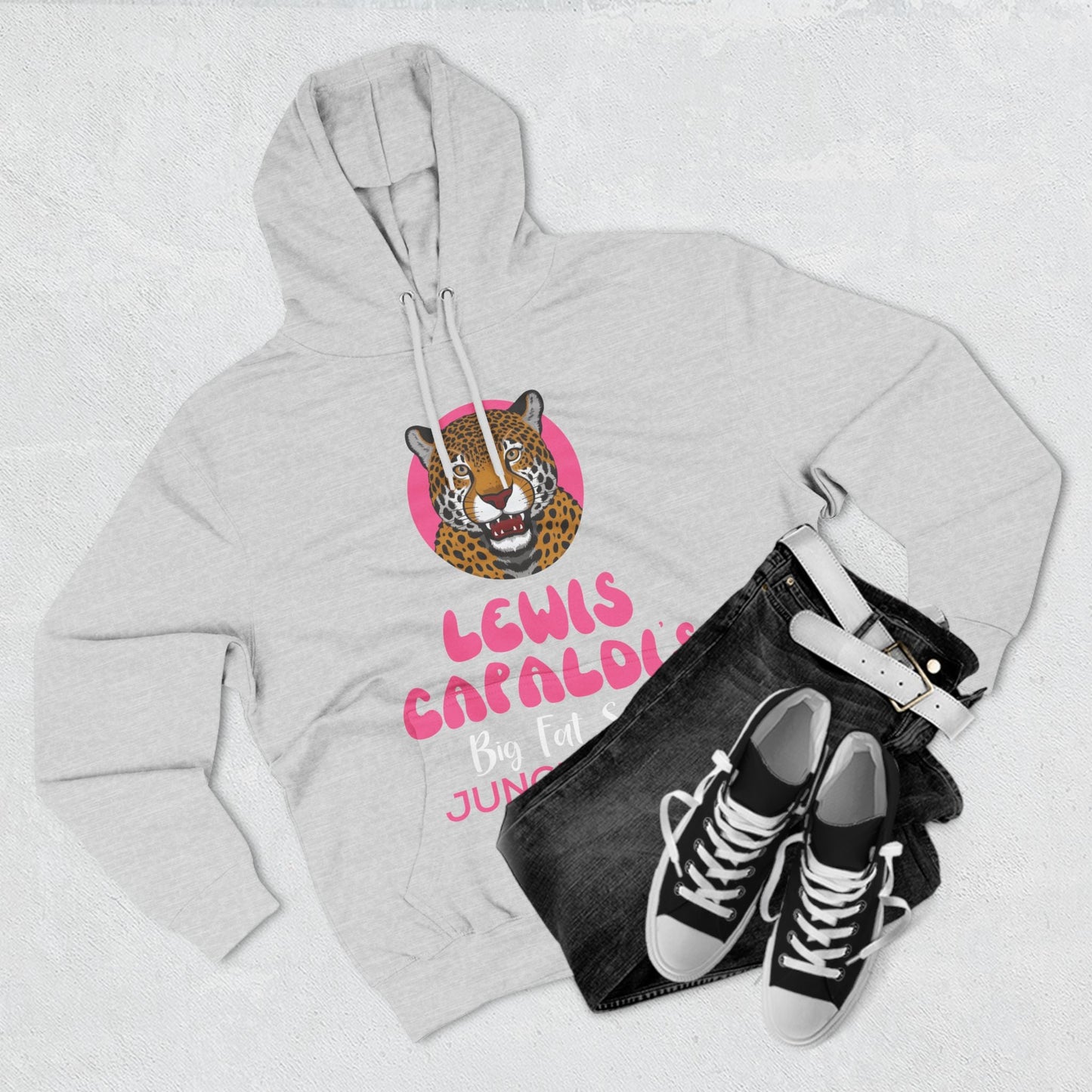 Lewis Capaldi Three-Panel Fleece Hoodie - Big Fat Sexy Jungle Cats - Hoodie