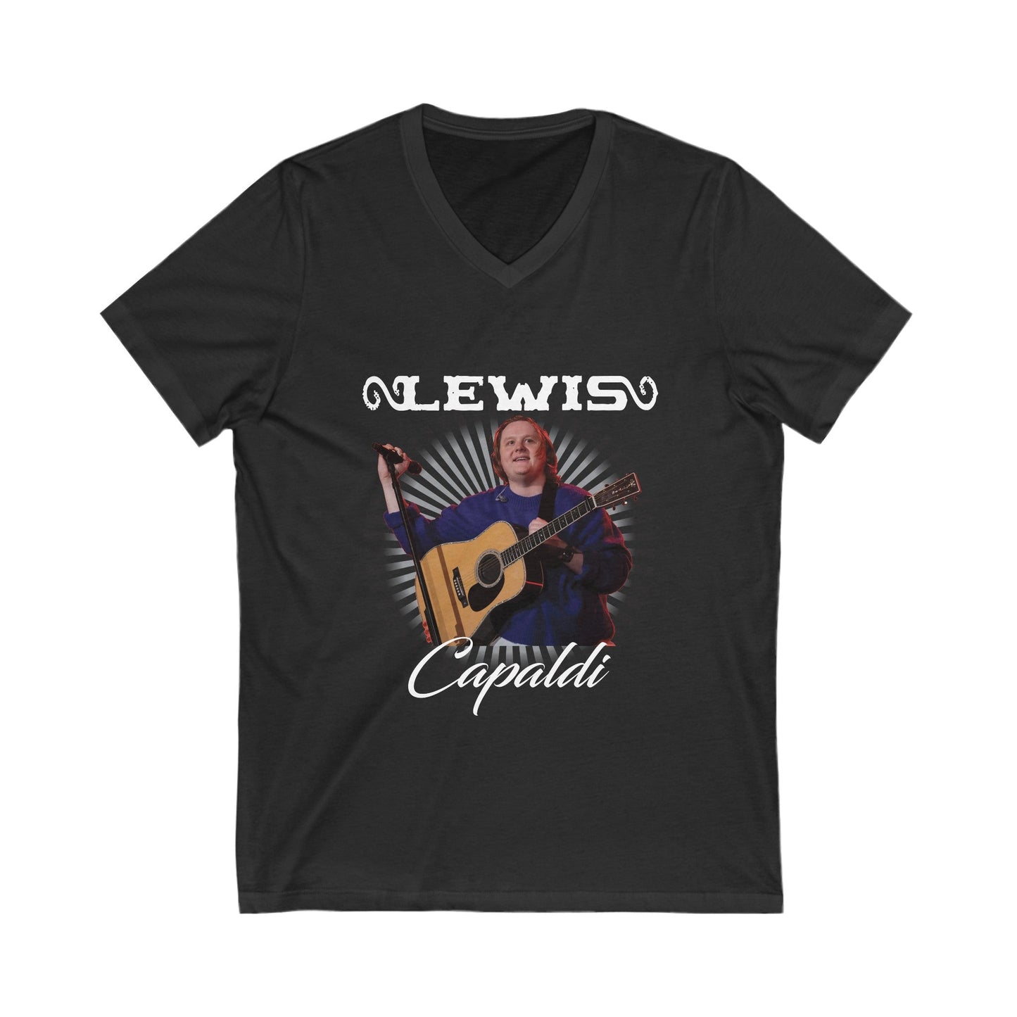 Lewis Capaldi Unisex Jersey Short Sleeve V-Neck Tee - Graphic