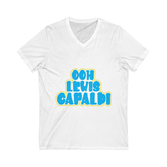 Lewis Capaldi Unisex Jersey Short Sleeve V-Neck Tee - ooh Lewis Capaldi