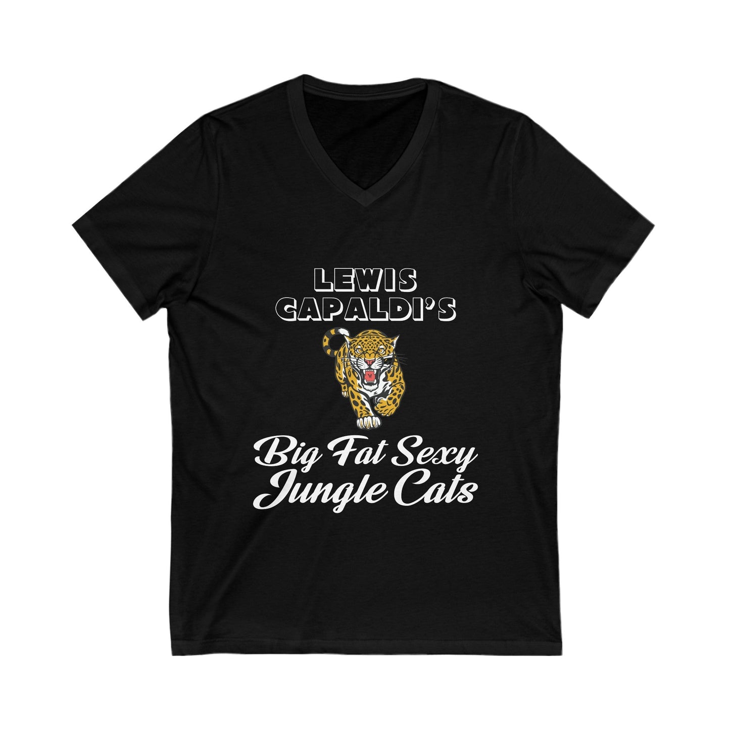 Lewis Capaldi Unisex Jersey Short Sleeve V-Neck Tee - Big Fat Sexy jungle cats