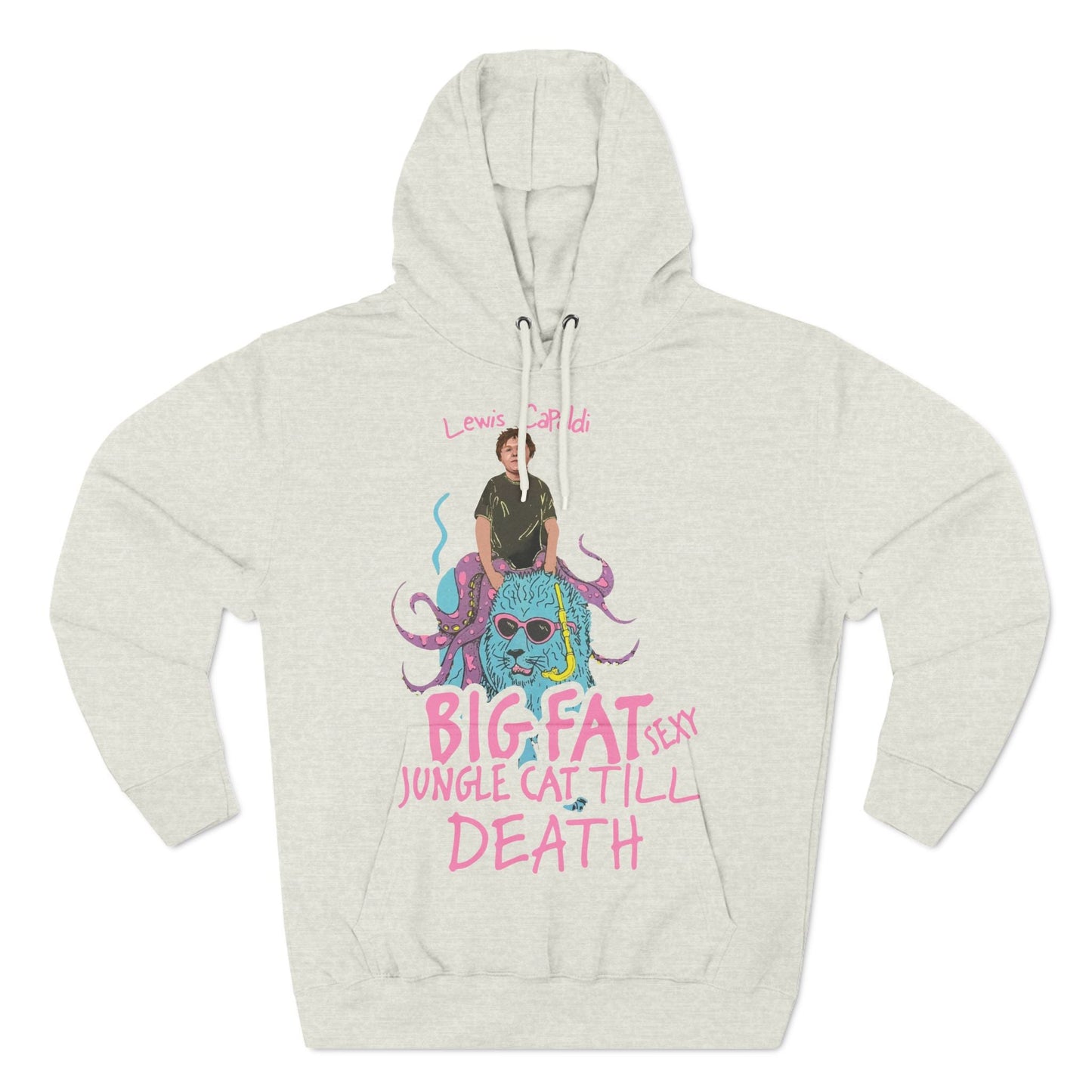 Lewis Capaldi Three-Panel Fleece Hoodie - Big Fat Sexy jungle cats