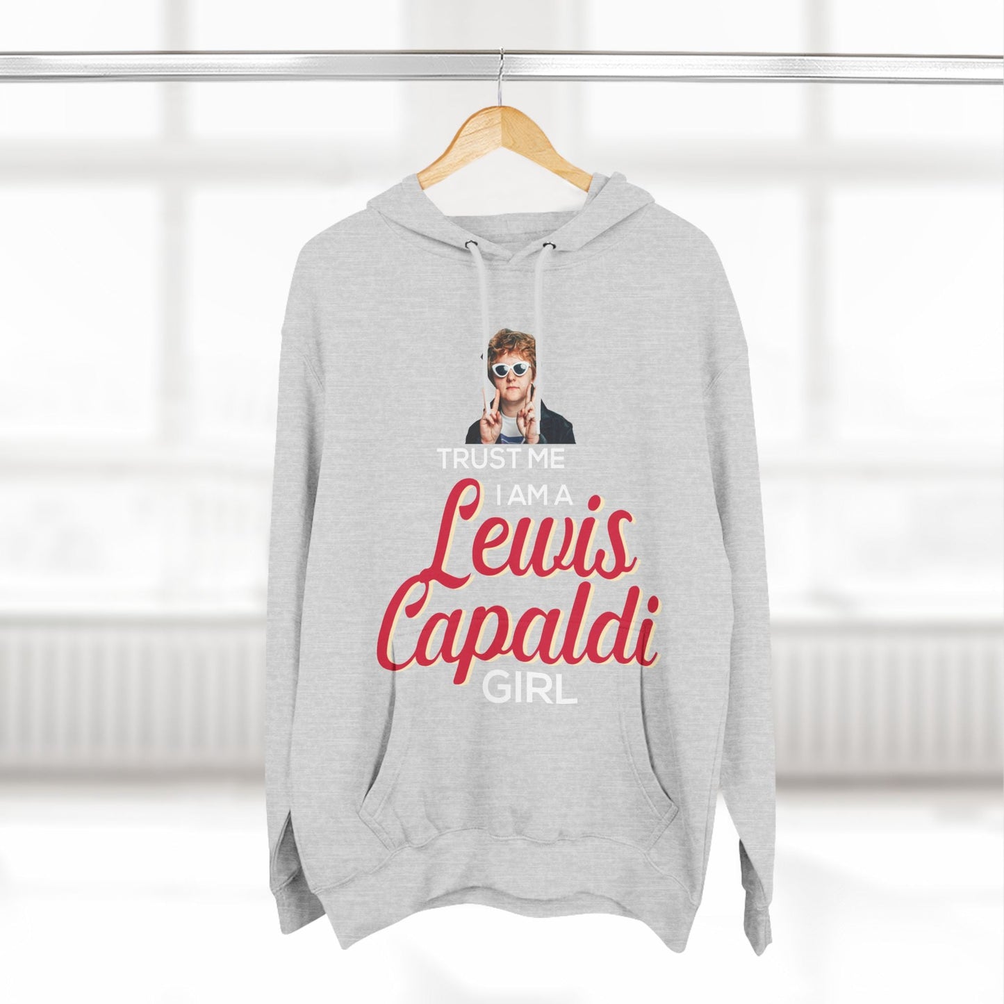 Lewis Capaldi Three-Panel Fleece Hoodie - Trust me I am a Lewis Capaldi girl