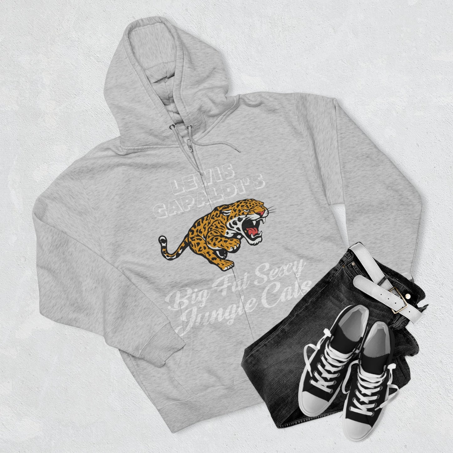 Lewis Capaldi Unisex Zip Hoodie - Big Fat Sexy Jungle Cats