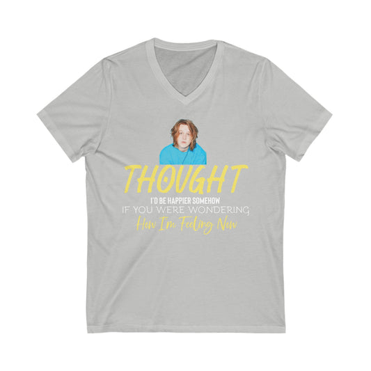 Lewis Capaldi Unisex Jersey Short Sleeve V-Neck Tee - Thought I'd be happier