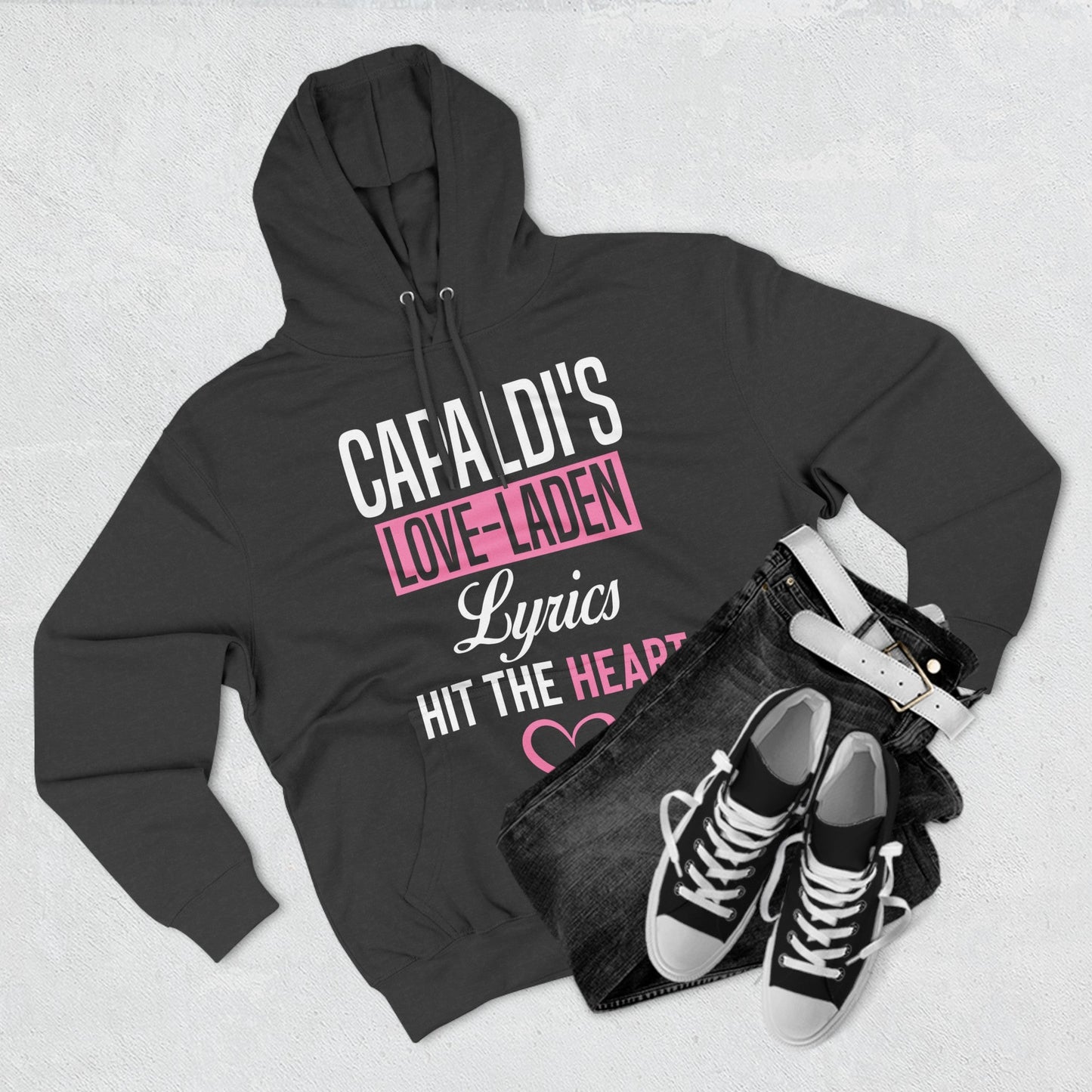 Lewis Capaldi Three-Panel Fleece Hoodie - Capaldi's love Laden lyrics