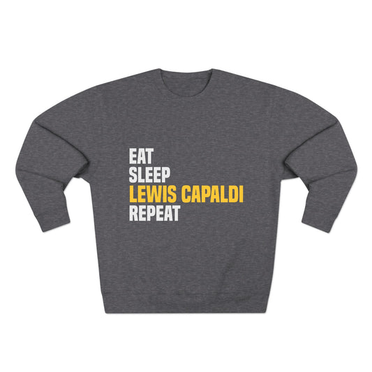 Lewis Capaldi Unisex Crewneck Sweatshirt - Eat sleep Lewis Capaldi repeat