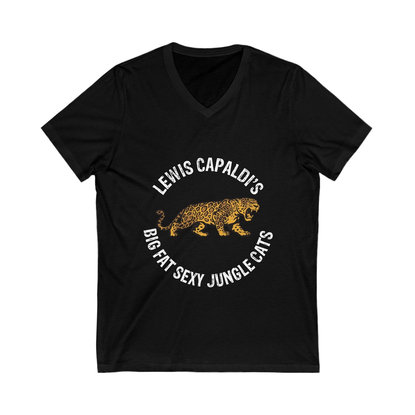 Lewis Capaldi Unisex Jersey Short Sleeve V-Neck Tee - Big Fat Sexy jungle cats