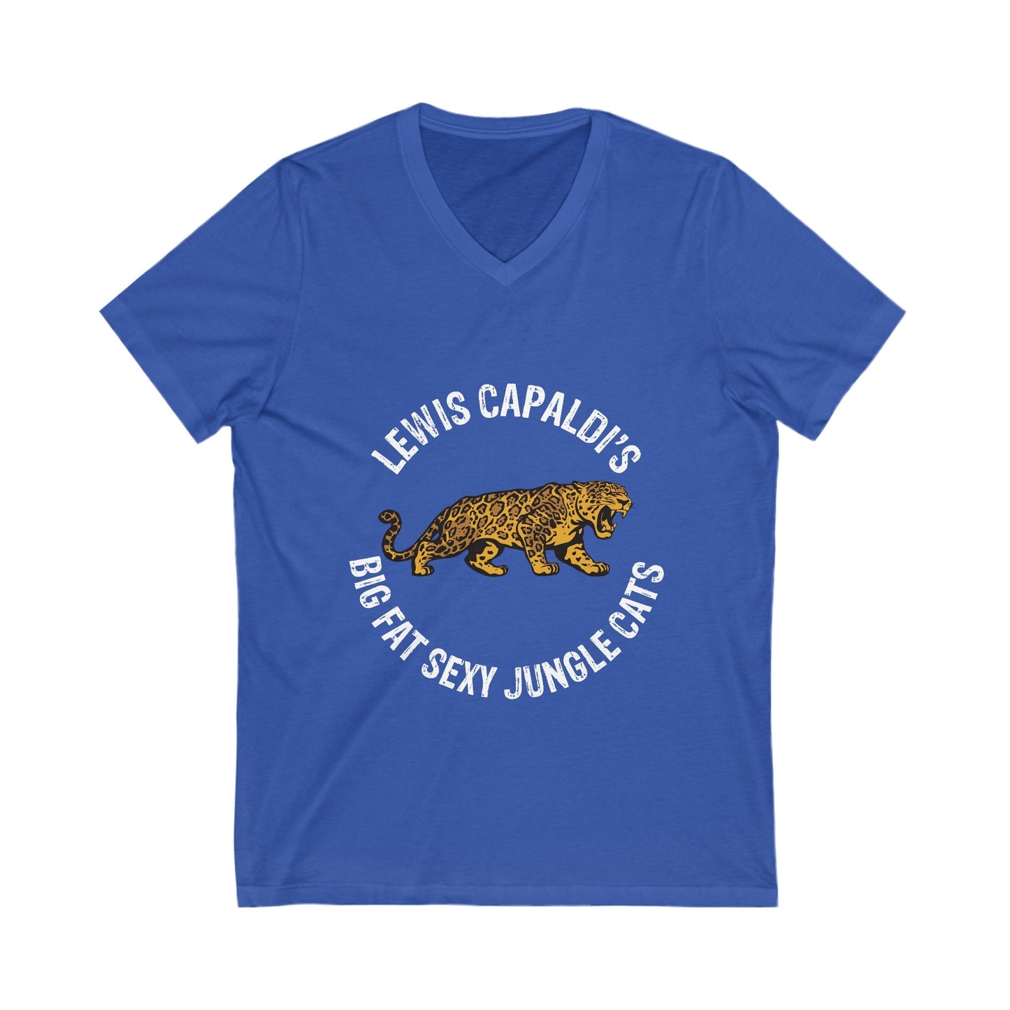 Lewis Capaldi Unisex Jersey Short Sleeve V-Neck Tee - Big Fat Sexy jungle cats