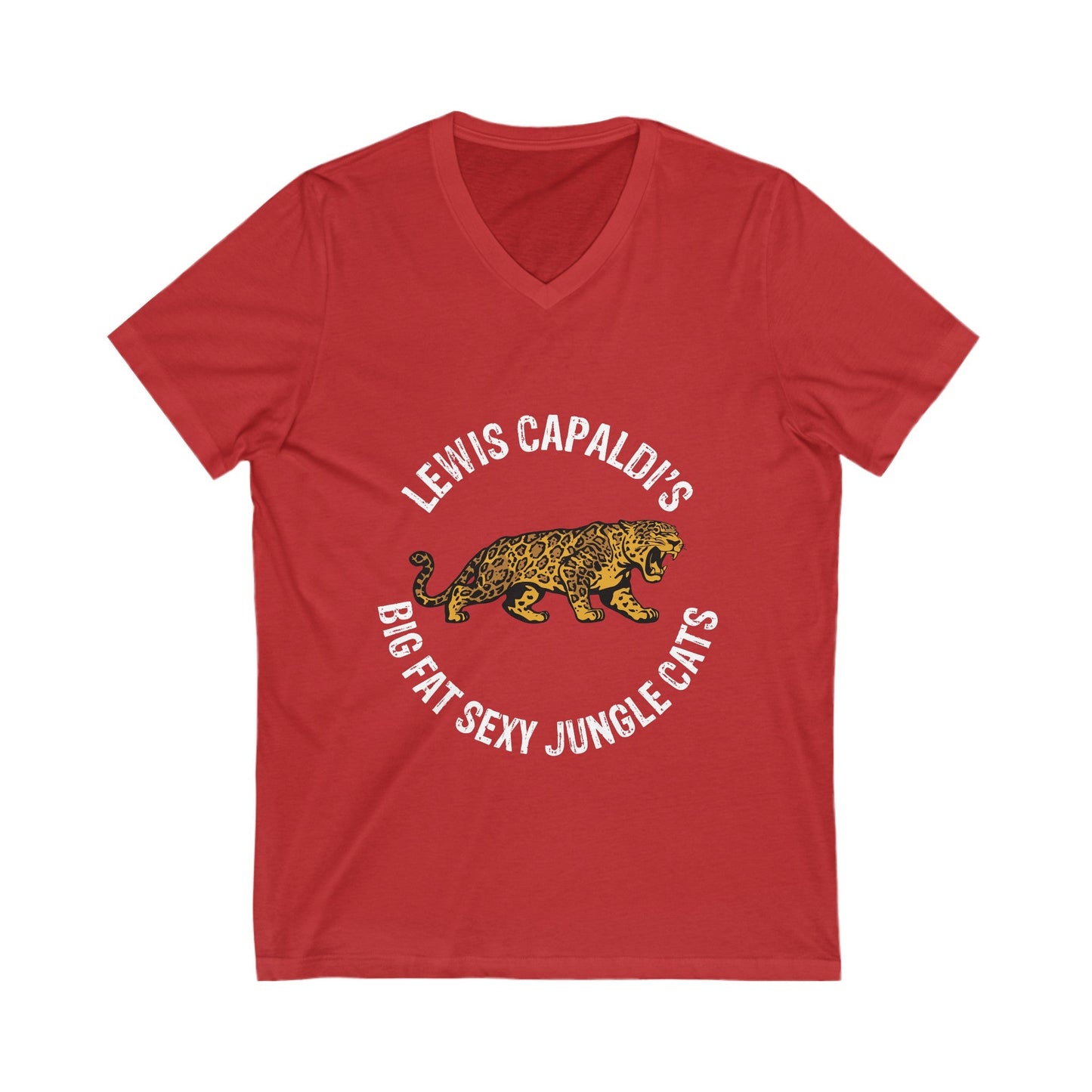 Lewis Capaldi Unisex Jersey Short Sleeve V-Neck Tee - Big Fat Sexy jungle cats