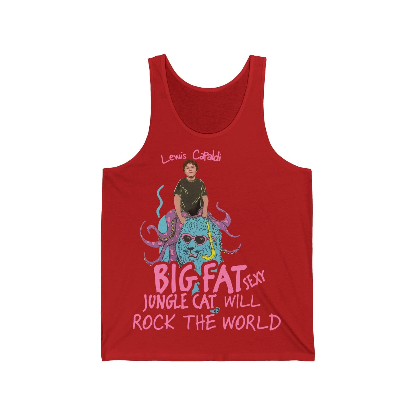 Lewis Capaldi Unisex Jersey Tank Top - Big Fat Sexy jungle cats