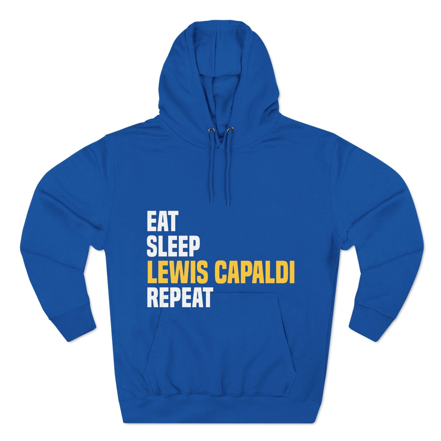 Lewis Capaldi Three-Panel Fleece Hoodie - Eat sleep Lewis Capaldi repeat