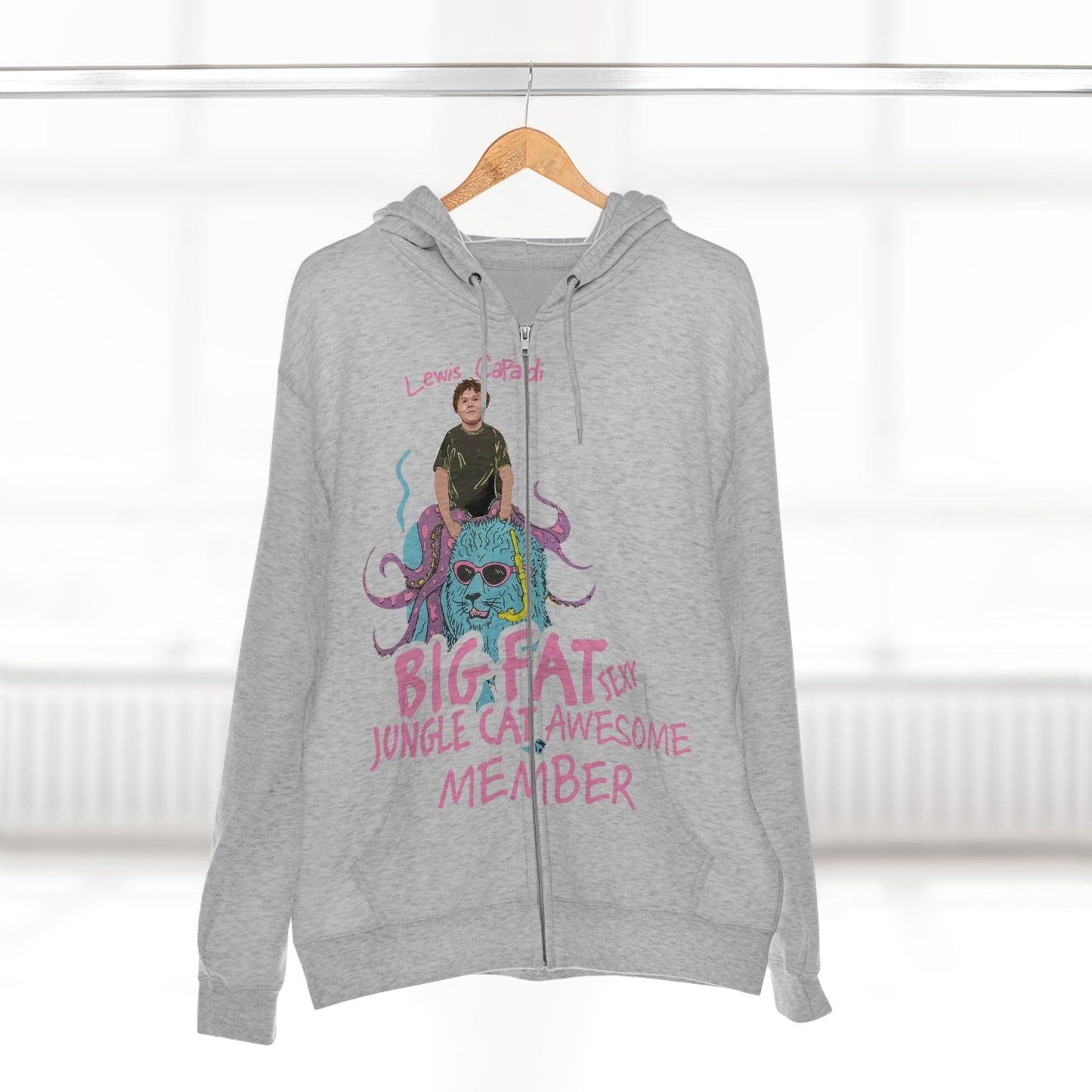 Lewis Capaldi Unisex Zip Hoodie - Big Fat Sexy Jungle Cats