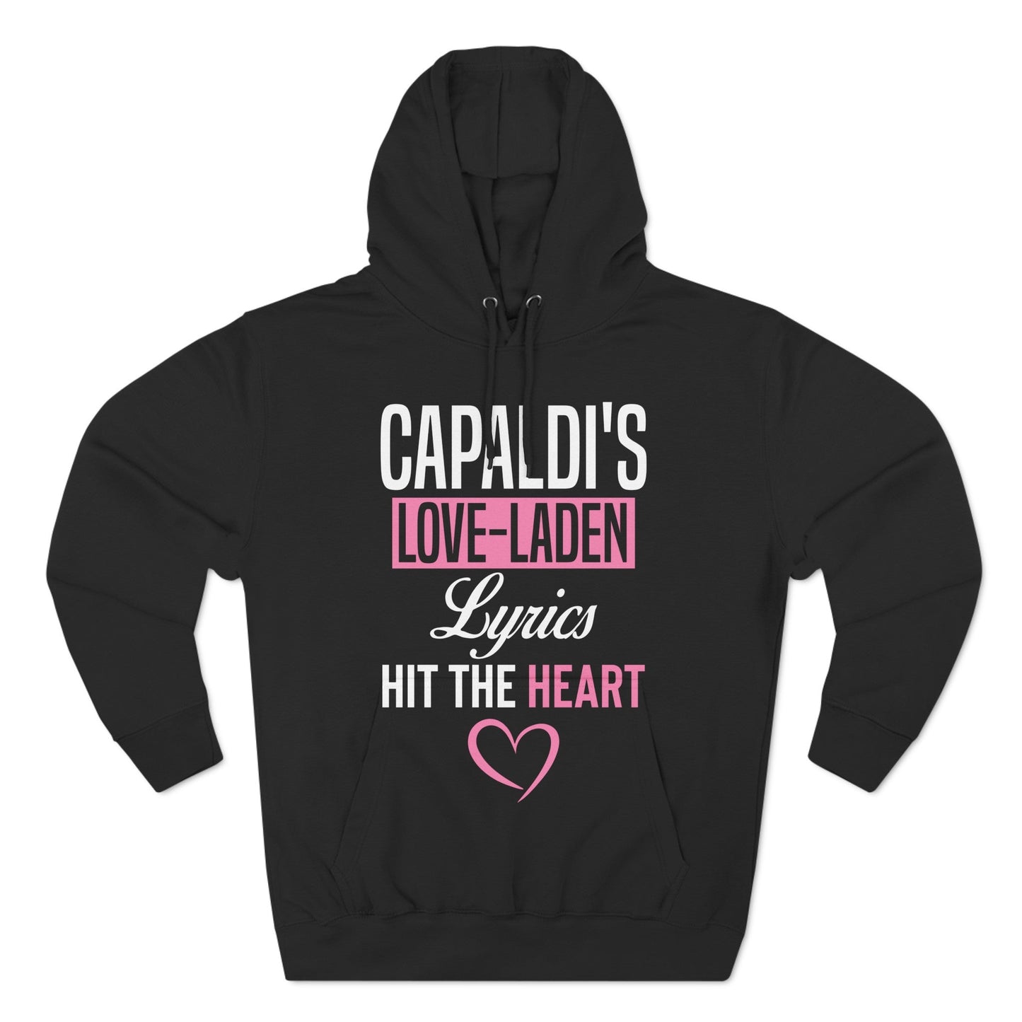 Lewis Capaldi Three-Panel Fleece Hoodie - Capaldi's love Laden lyrics