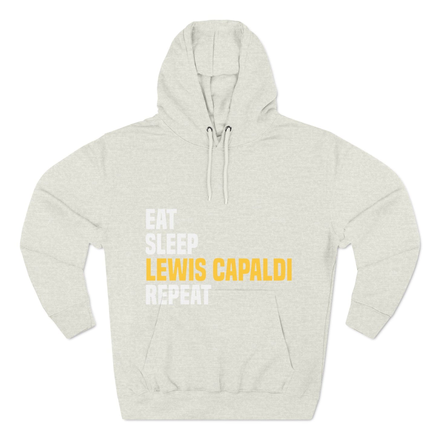 Lewis Capaldi Three-Panel Fleece Hoodie - Eat sleep Lewis Capaldi repeat