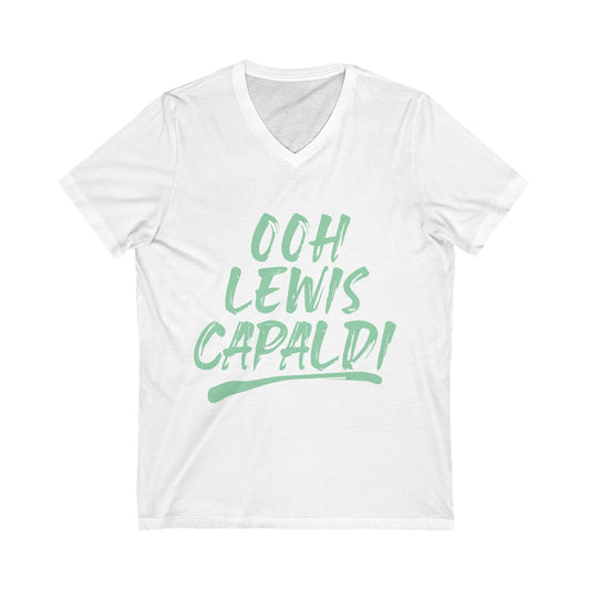 Lewis Capaldi Unisex Jersey Short Sleeve V-Neck Tee - ooh Lewis Capaldi