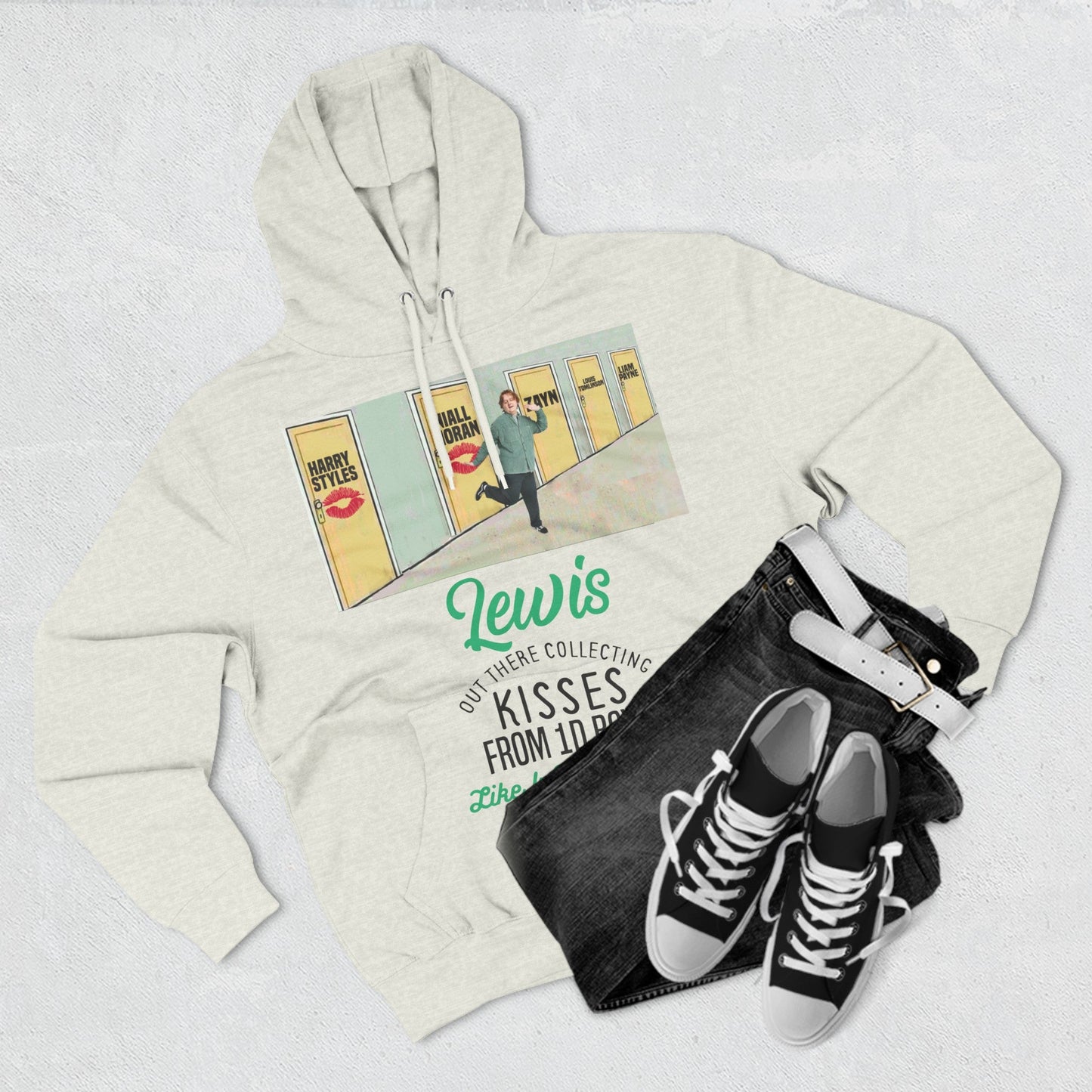 Lewis Capaldi Three-Panel Fleece Hoodie - Lewis out there collecting kisses from 1D boys