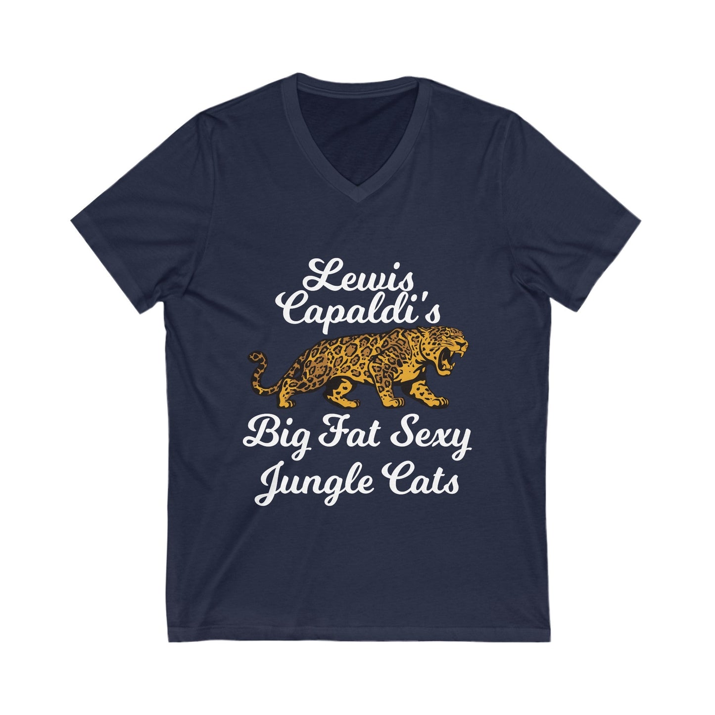 Lewis Capaldi Unisex Jersey Short Sleeve V-Neck Tee - Big Fat Sexy jungle cats