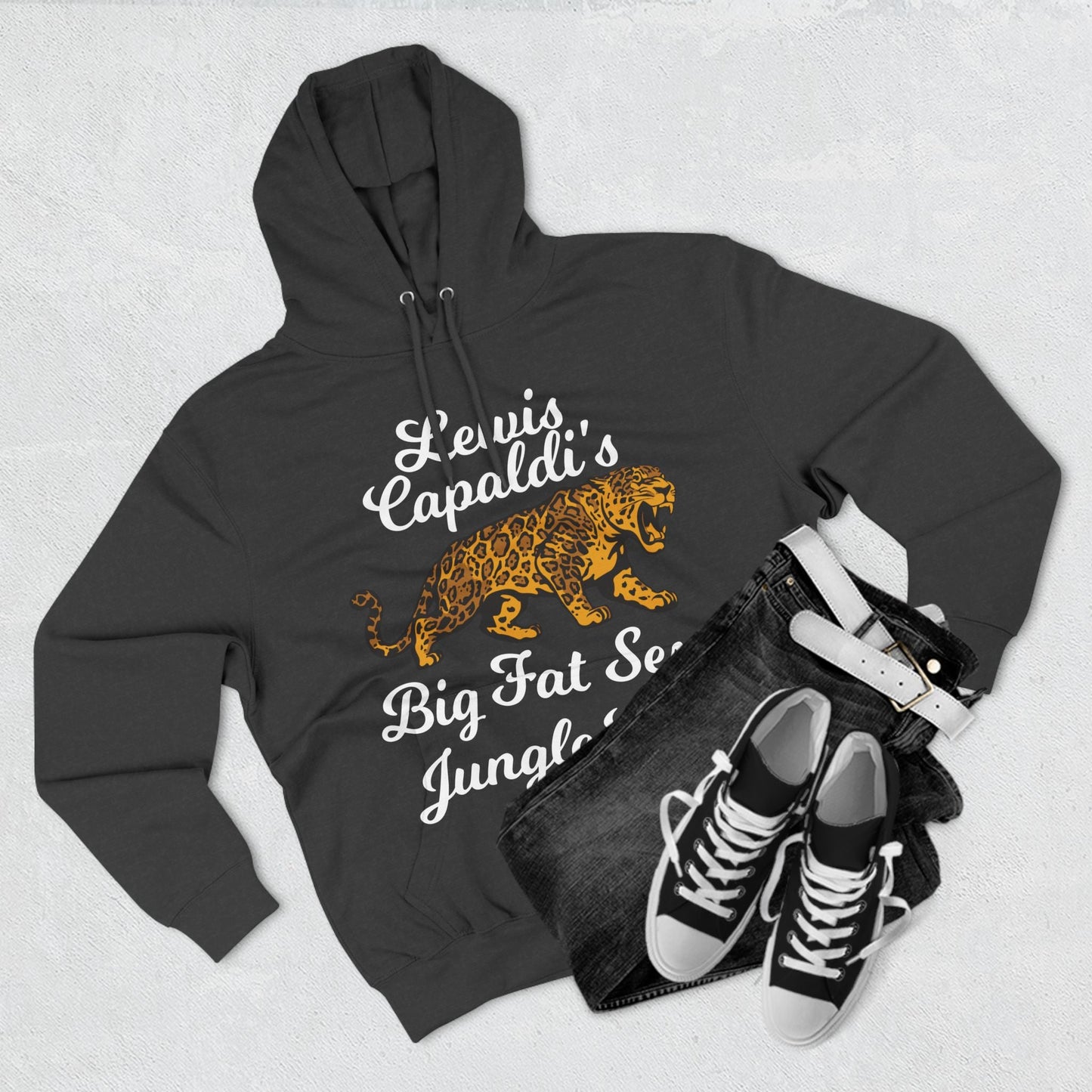 Lewis Capaldi Three-Panel Fleece Hoodie - Big Fat Sexy Jungle Cats